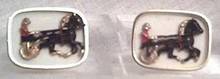 Cuff Links/Designer/SWANK/Goldtone W/Applied&Enameled Harness Racer