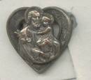 Religious/Catholic Pin/ Heart W/Male Figure Holding Child
