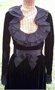 Clothing/C.1970 Black Velvet Evening Gown/Roger