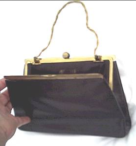 Purse/Black Leather By Rosenfled