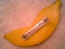Brooch/Contemporary Painted/Wooden Banana