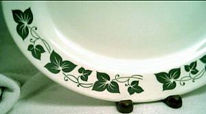 Porcelain/China/Homer Laughlin Platter/Green Ivy Border