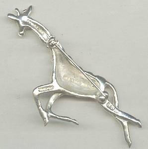 Brooch/Contemporary Sterling Giraffe/Mexico/Signed