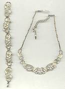 Set(s)/Designer/Coro Script W/Pegasus Rhinestone Necklace & Bracelet