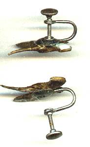 Earrings/Screw Backs/Hand Painted Plastic Pheasant