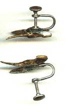 Earrings/Screw Backs/Hand Painted Plastic Pheasant