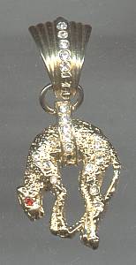 Pendent/Designer/ParkLane Leopard W/Clear Rhinestones