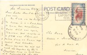 Ephemera/Postcard-1939-Couple Under Tree(Vacation Comics)
