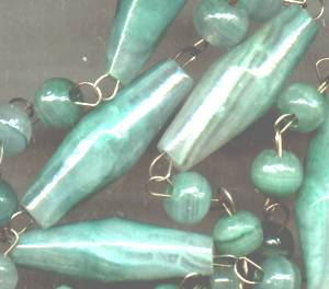 Necklace/Natural Stone Bead W/Carved Tribal