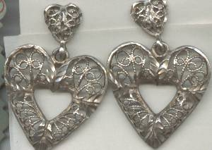Earrings/Designer/NF/Pierced Sterling Hearts
