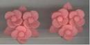 Earrings/Screwbacks/Bright Pink Plastic Floral