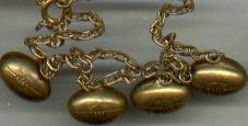 Bracelet/C. 1930's Gilt Brass Footballs