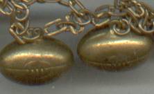 Bracelet/C. 1930's Gilt Brass Footballs