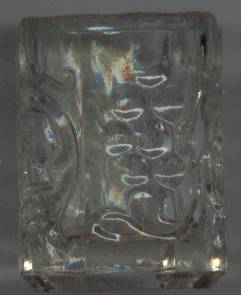Glass/Octogon Shaped/Molded Glass Toothpick Holder/ W/Grapes and Leaves/Coronet