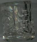 Glass/Octogon Shaped/Molded Glass Toothpick Holder/ W/Grapes and Leaves/Coronet