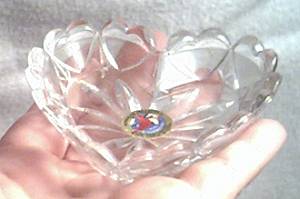 Glass/Small German Crystal Heart Trinket Dish/Hofbauer Collection