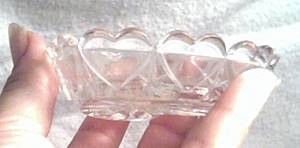 Glass/Small German Crystal Heart Trinket Dish/Hofbauer Collection