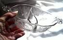 Glass/Sm. Etched Divided Bowl/Clear