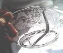 Glass/Sm. Etched Divided Bowl/Clear
