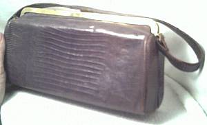 Purse/C.Late1940's to Early 1950's Real Lizzard/Box Style