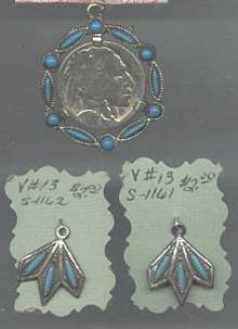 Pendent/W/2 Charms Native American Style