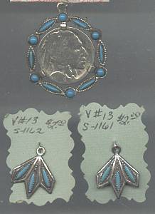 Pendent/W/2 Charms Native American Style