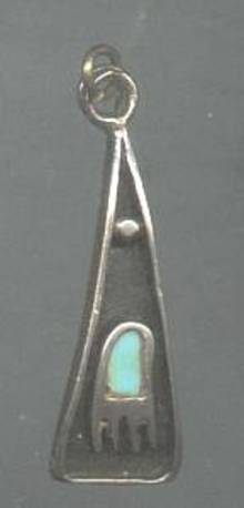 Pendent/Native American Style/Bear Claw W/Inlay