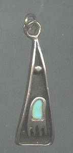 Pendent/Native American Style/Bear Claw W/Inlay