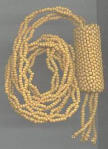 Necklace/Handmade Seed Bead/Pumpkin Colored W/Tassel