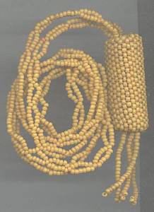 Necklace/Handmade Seed Bead/Pumpkin Colored W/Tassel