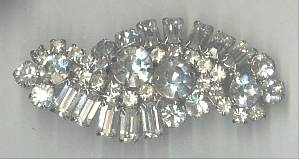 Brooch/C.1965 Lg. Clear Rhinestone