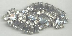 Brooch/C.1965 Lg. Clear Rhinestone