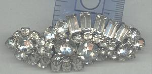 Brooch/C.1965 Lg. Clear Rhinestone