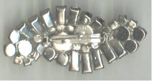 Brooch/C.1965 Lg. Clear Rhinestone