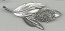Brooch/Silvertoned Floral Spray W/