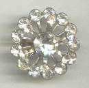 Brooch/Small C. 1950's Round Rhinestone Scatter Pin