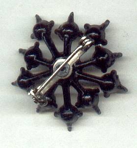Brooch/Japaned Scatter Pin W/Clear Rhinestones