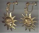 Earrings/Designer/ALVA STUDIOS/Screwbacks/W/Dangleing Smiling Sun Faces
