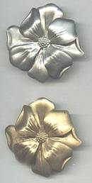 Dress Clips(s)/Pr. Stamped Floral /1-Goldtone/1-Silvertone