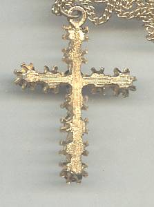 Necklace/Contemporary GT Cross W/Multi Clored Rhinestones