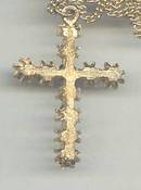 Necklace/Contemporary GT Cross W/Multi Clored Rhinestones