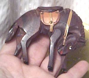 Brooch/C.1930's-1940'sCarved Wood Bucking Horse