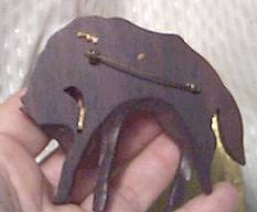 Brooch/C.1930's-1940'sCarved Wood Bucking Horse