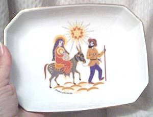 Porcelain/Kaiser W. Germany Christmas Dish Barbara Furstenhofer Signed Design