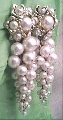 Earrings/Clip Ons/Contemporary/Large-Oversized/Faux Pearl Shoulder Dusters