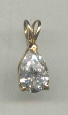 Pendent/Contemporary W?Pear Shaped Zircon or Crystal/Mark 14K?