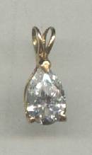 Pendent/Contemporary W?Pear Shaped Zircon or Crystal/Mark 14K?