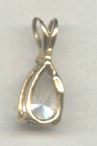 Pendent/Contemporary W?Pear Shaped Zircon or Crystal/Mark 14K?