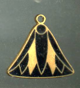 Charm/MMA 1976 Marked Egyptian Lotus Motif Enameled