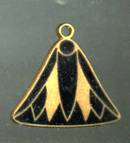 Charm/MMA 1976 Marked Egyptian Lotus Motif Enameled